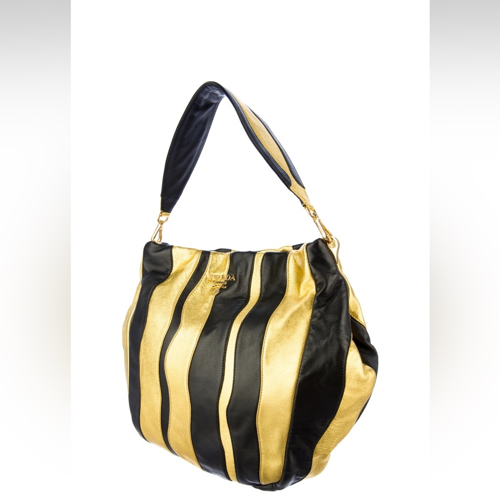Prada Nappa Stripe Hobo Bag